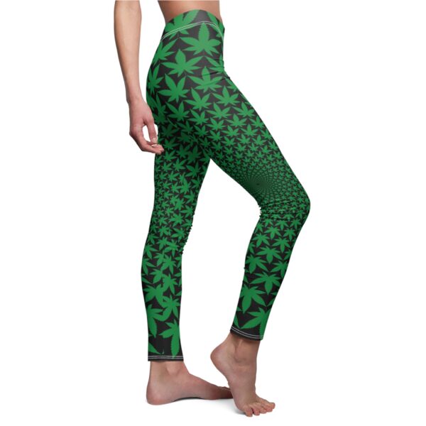 Psychedelic Marijuana Cycle Women Leggings - Image 3