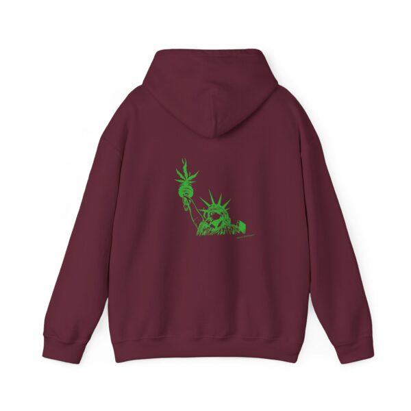 Marijuana Statue of Liberty with Cannabis Flames Hoodie - Image 10