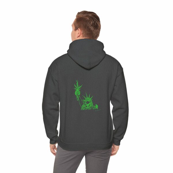 Marijuana Statue of Liberty with Cannabis Flames Hoodie - Image 16