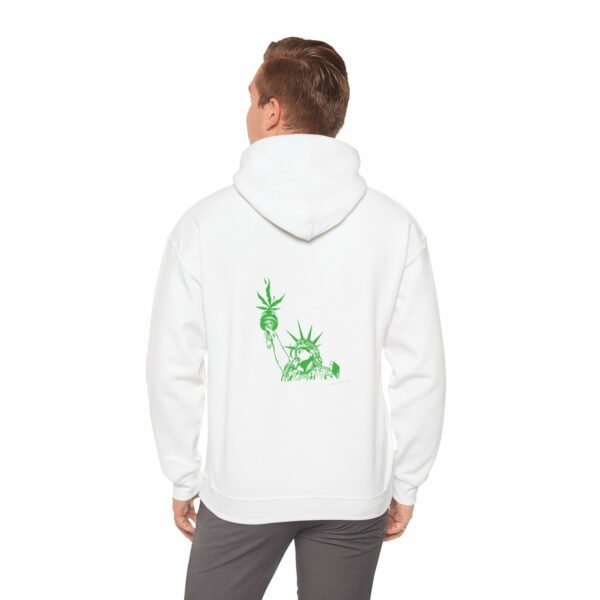 Marijuana Statue of Liberty with Cannabis Flames Hoodie - Image 8