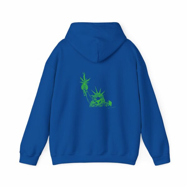 Marijuana Statue of Liberty with Cannabis Flames Hoodie - Image 26