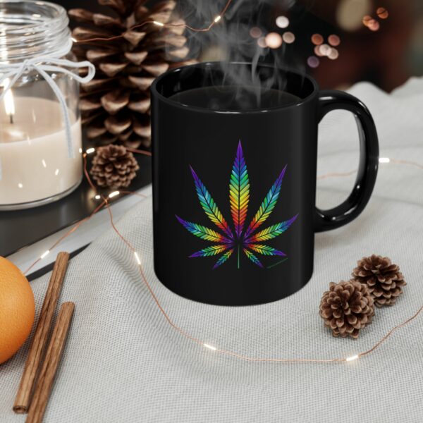 Psycho Weed leaf Black Mug - Image 2