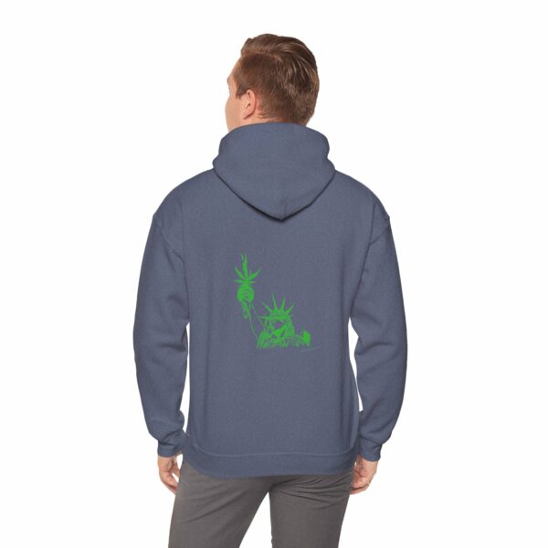 Marijuana Statue of Liberty with Cannabis Flames Hoodie - Image 36