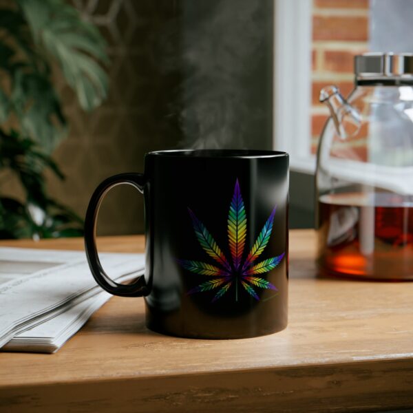 Psycho Weed leaf Black Mug - Image 4