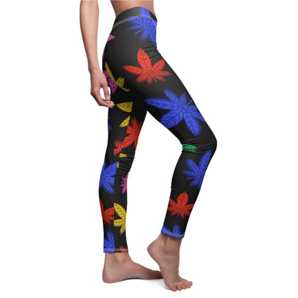 Colorful Marijuana Leaf’s Women Leggings - Image 2