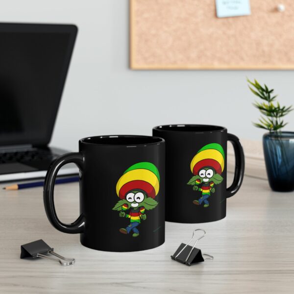 Cannabis Bob  Black Mug - Image 2