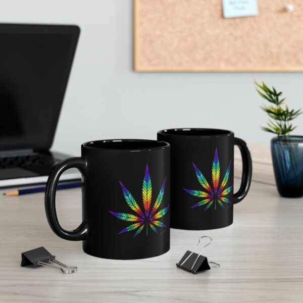 Psycho Weed leaf Black Mug - Image 3