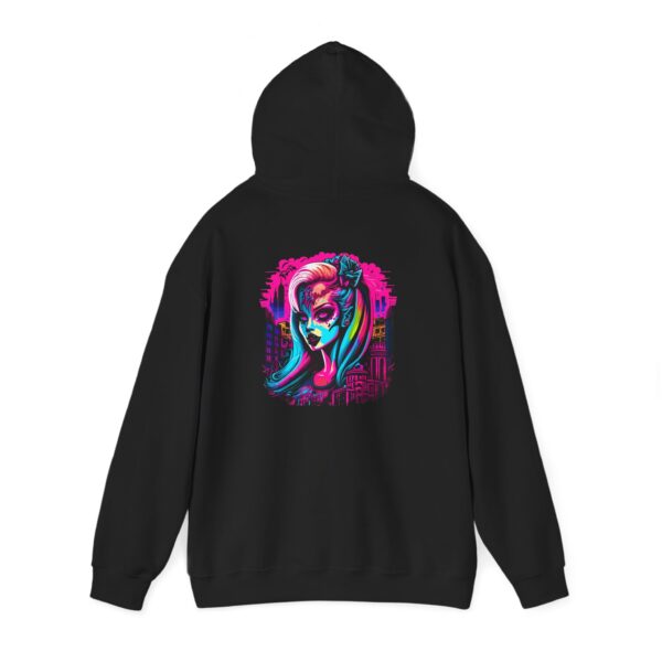 Neon City Hair Portrait Graphic Hoodie