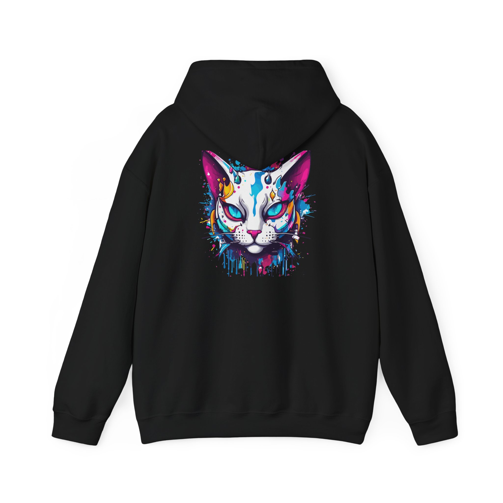 Paint Splash Cat Graphic Hoodie - Image 3