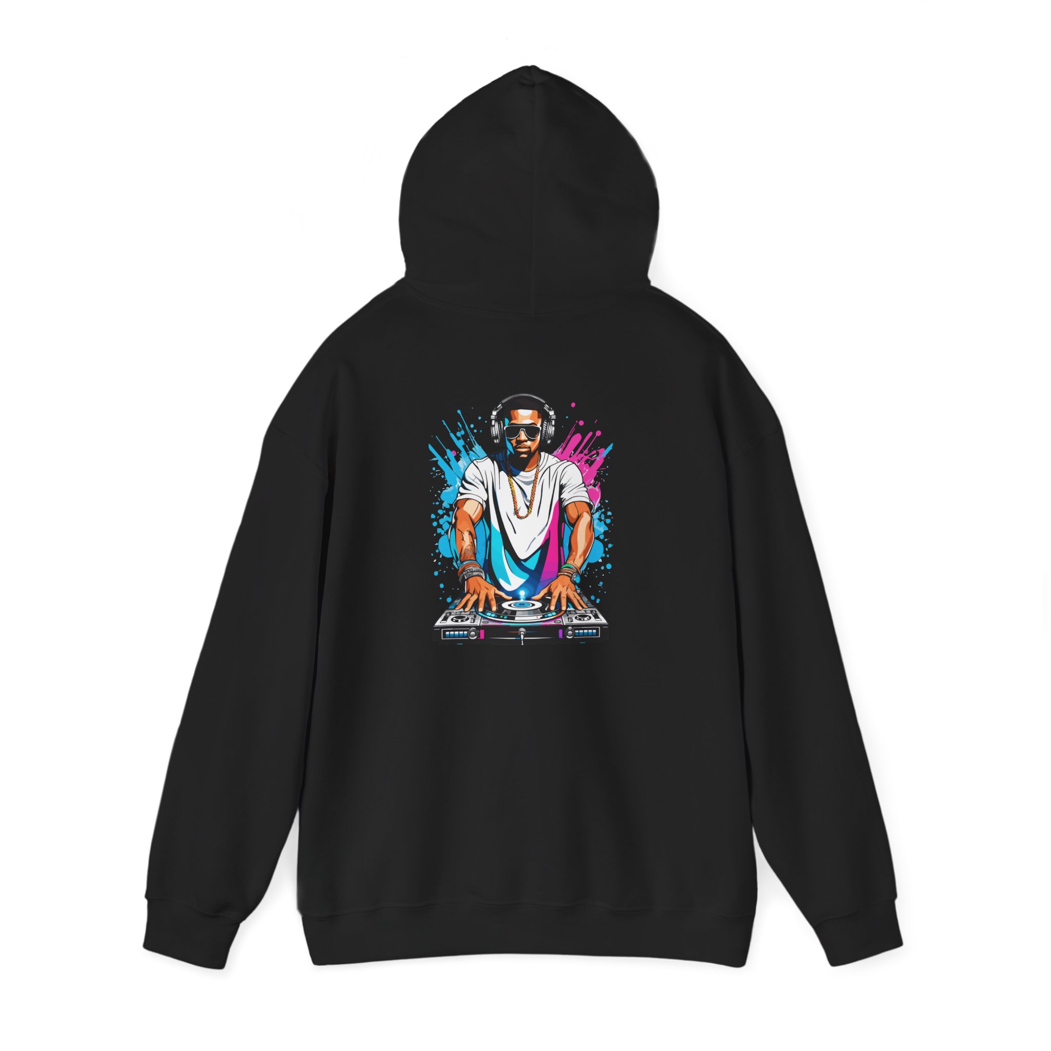 DJ Turntable Portrait Graphic Hoodie