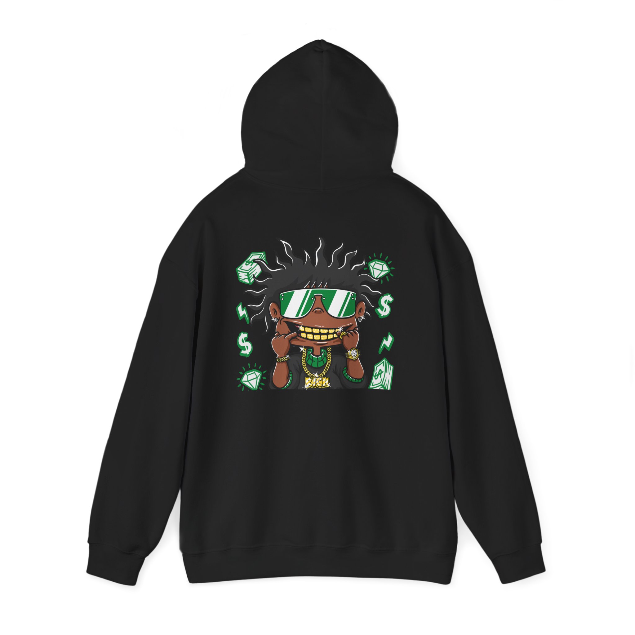 Visor Grill Rich Kid Graphic Hoodie