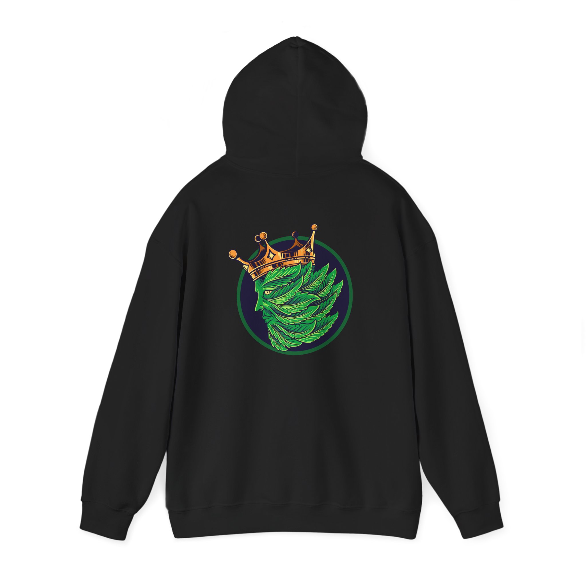 Crowned Leaf Face Graphic Hoodie - Image 3