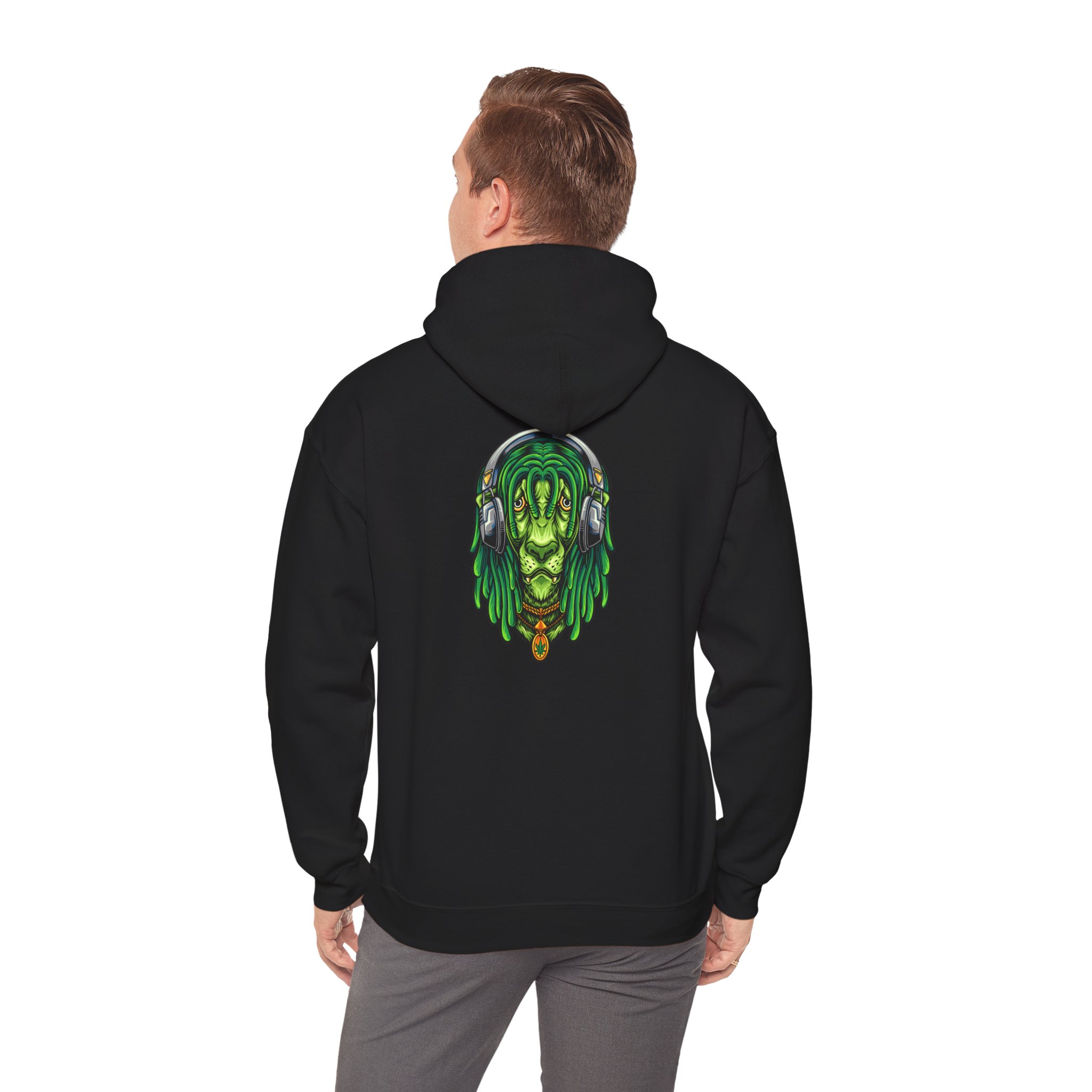 Dreadlock Lion Headphones Graphic Hoodie - Image 5