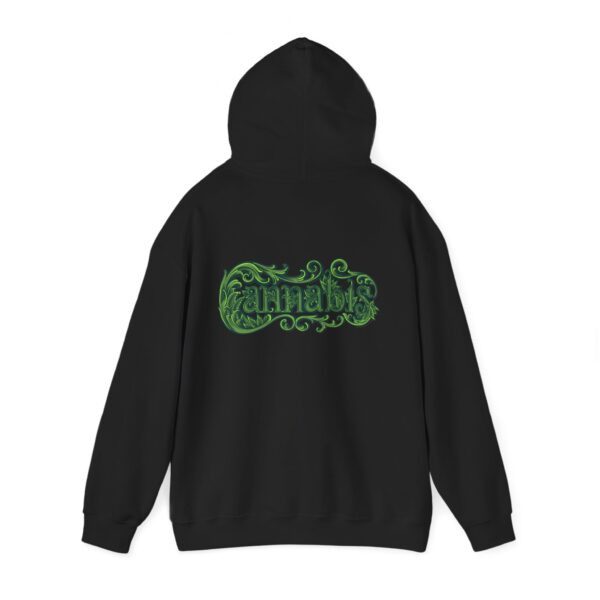 Ornate Cannabis Filigree Lettering Graphic Hoodie