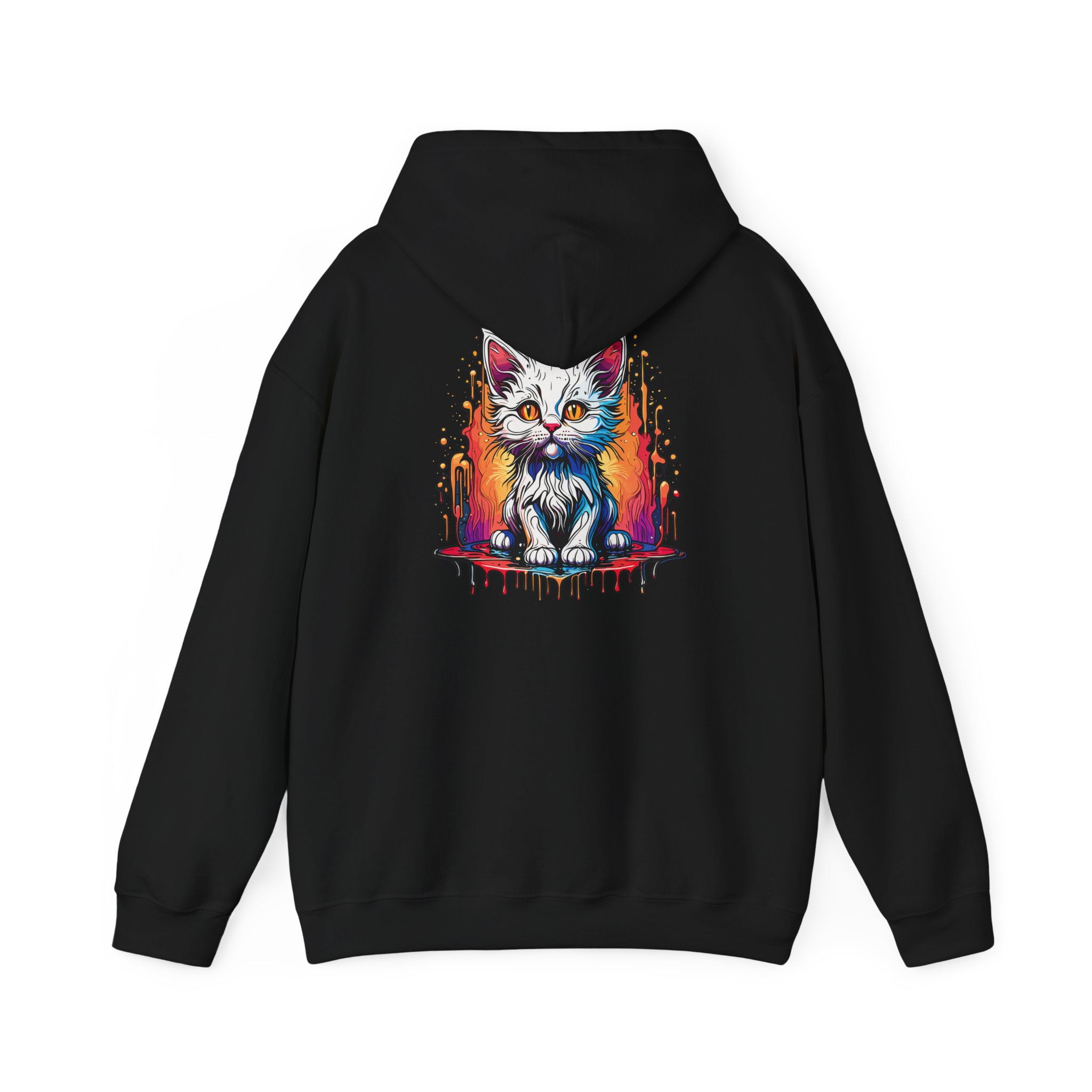 Paint Kitten Portrait Graphic Hoodie - Image 3