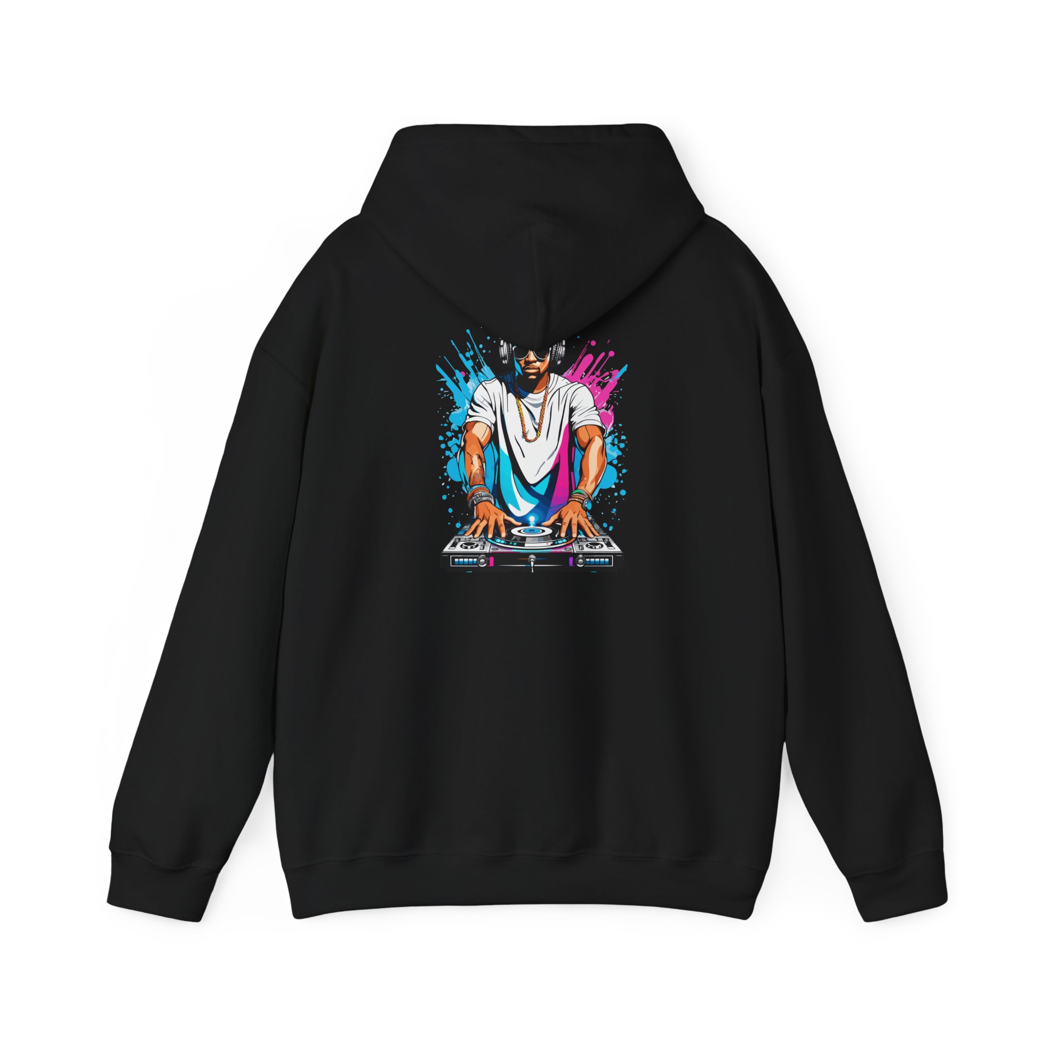 DJ Turntable Portrait Graphic Hoodie - Image 3