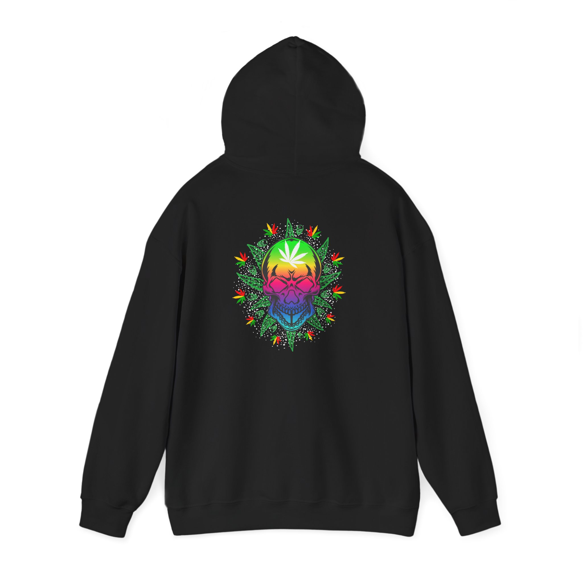 Rainbow Skull Cannabis Graphic Hoodie - Image 3