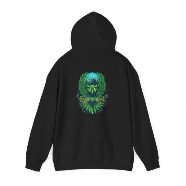 Mountain Owl Leaf Wings Graphic Hoodie