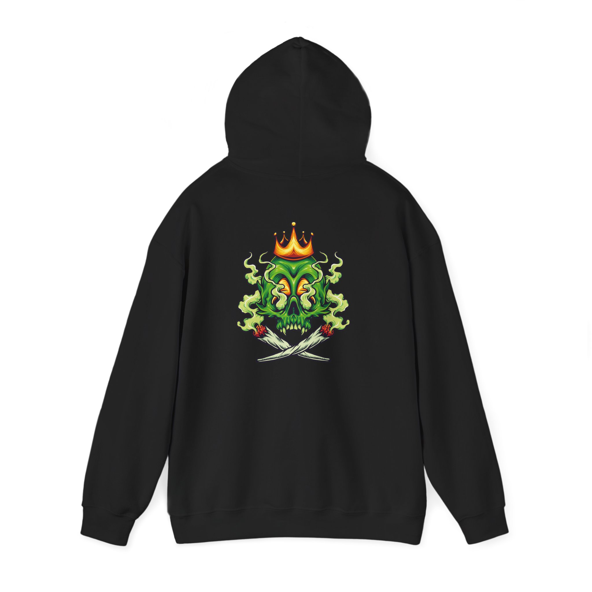 Crowned Green Skull Joints Graphic Hoodie