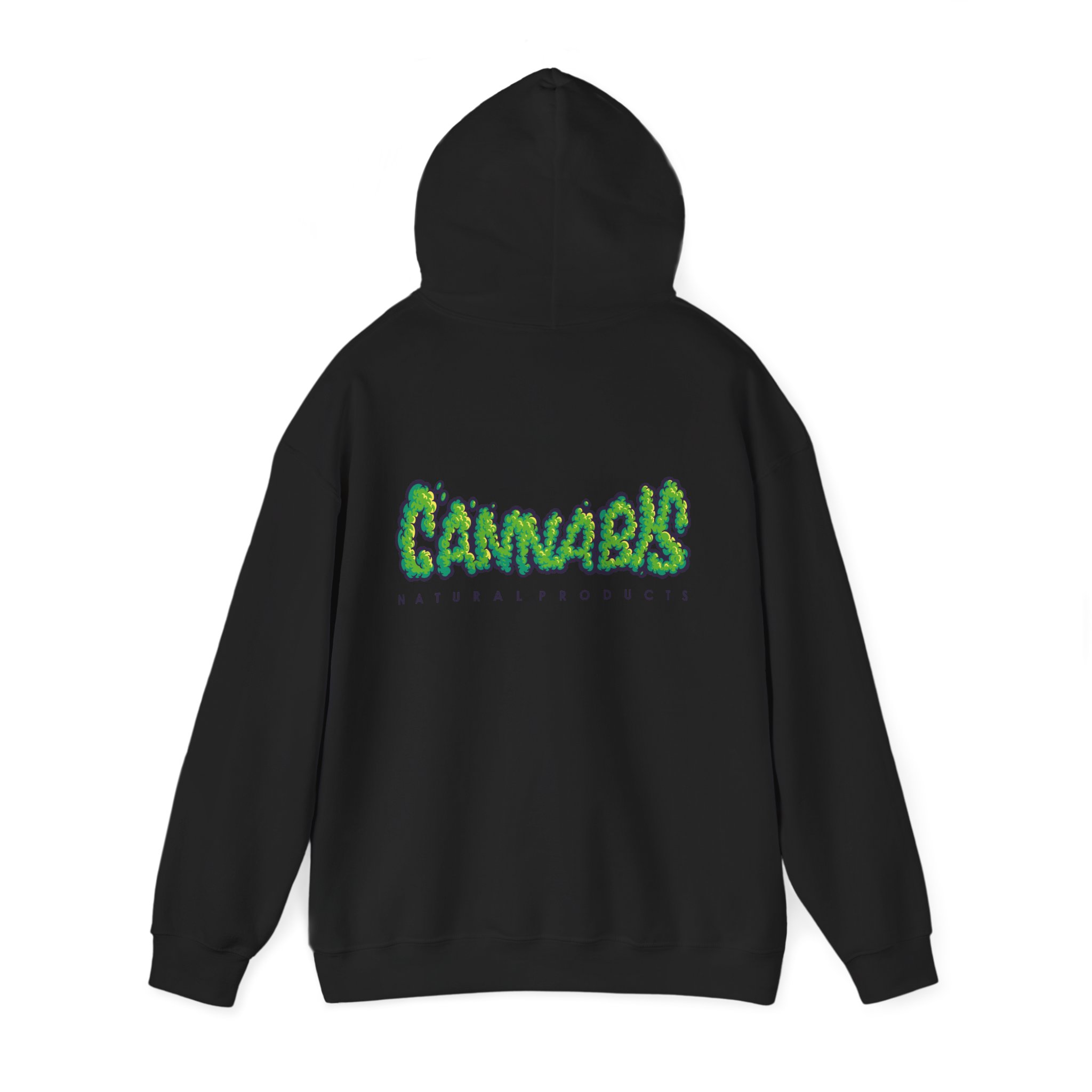 Cannabis Bud Cloud Lettering Graphic Hoodie - Image 3