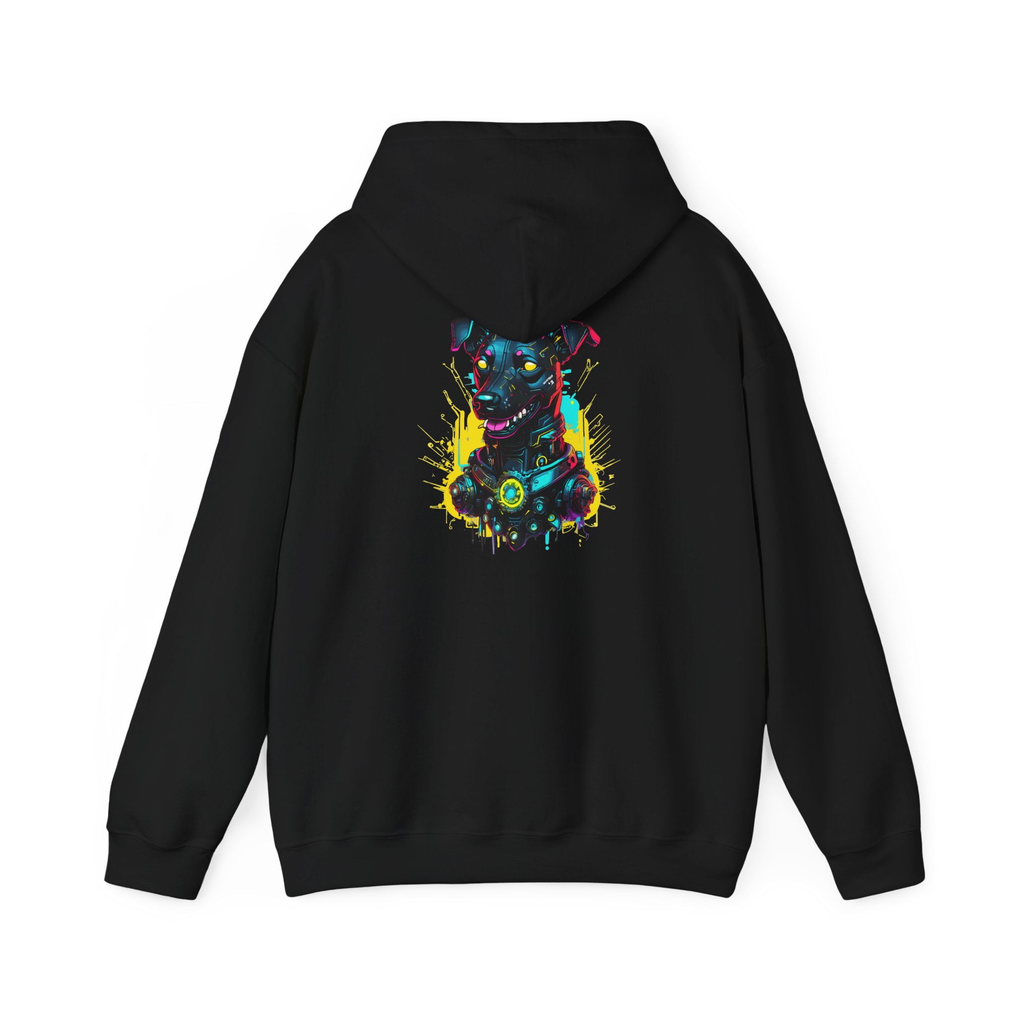 Cyber Dog Portrait Graphic Hoodie - Image 3