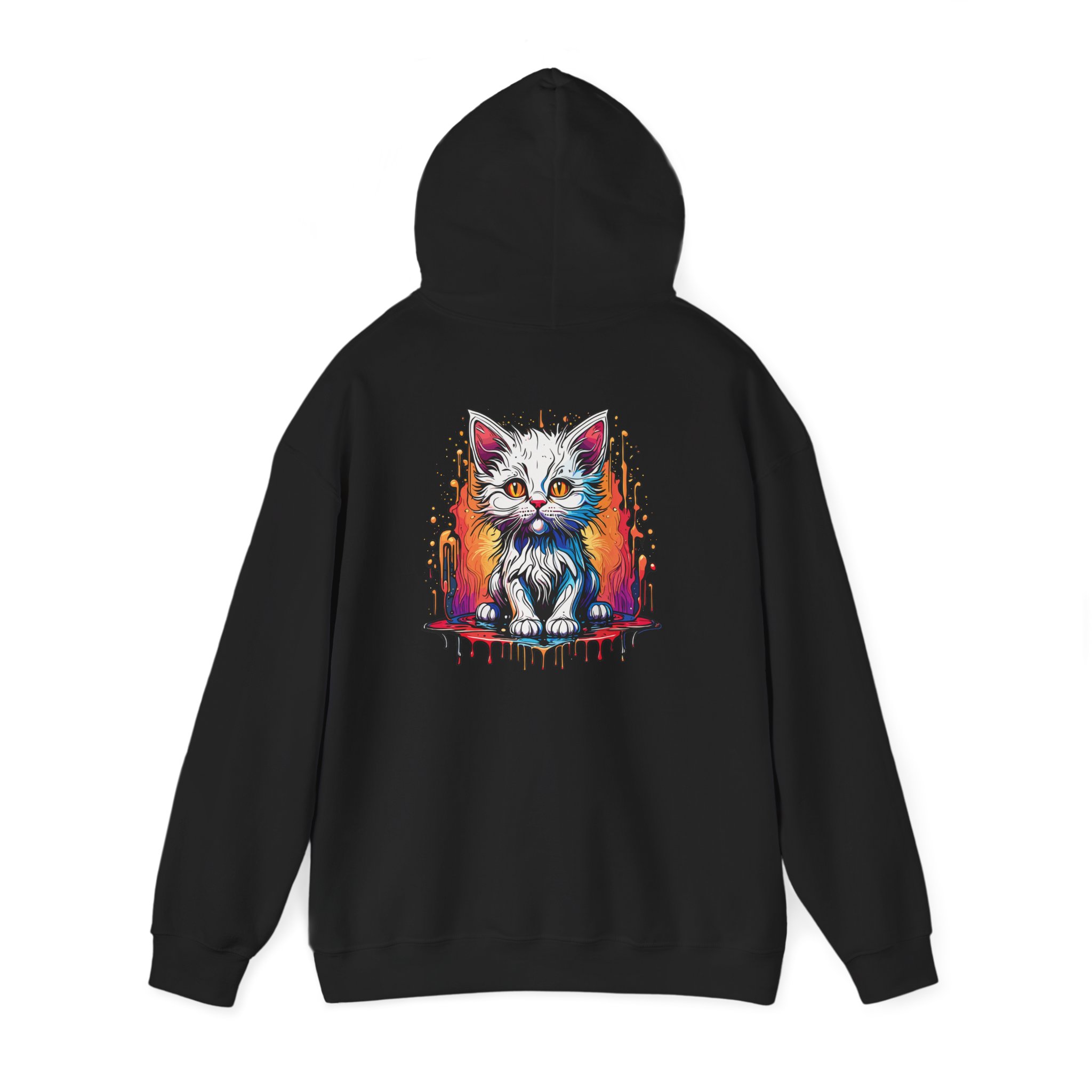 Paint Kitten Portrait Graphic Hoodie