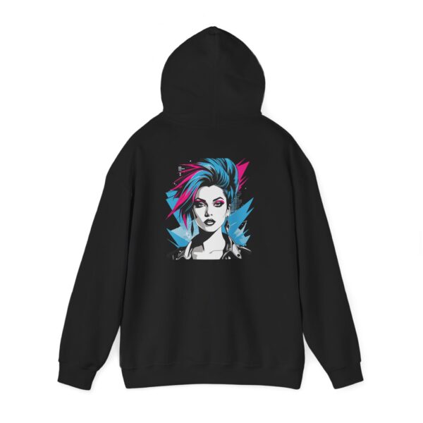 Blue Pink Hair Portrait Graphic Hoodie