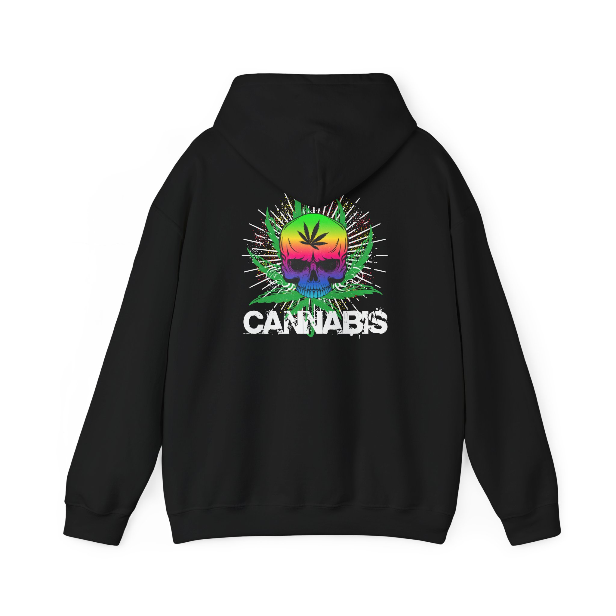 Rainbow Cannabis Skull Graphic Hoodie
