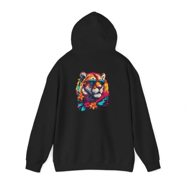 Sunglass Tiger Flowers Graphic Hoodie