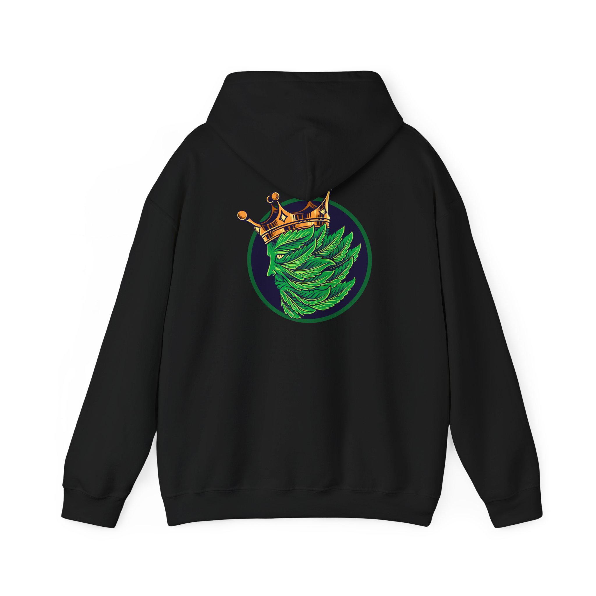 Crowned Leaf Face Graphic Hoodie