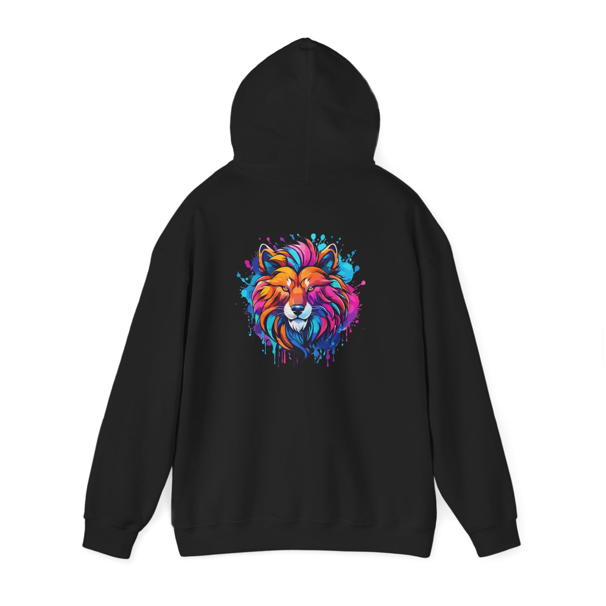Color Wolf Portrait Graphic Hoodie