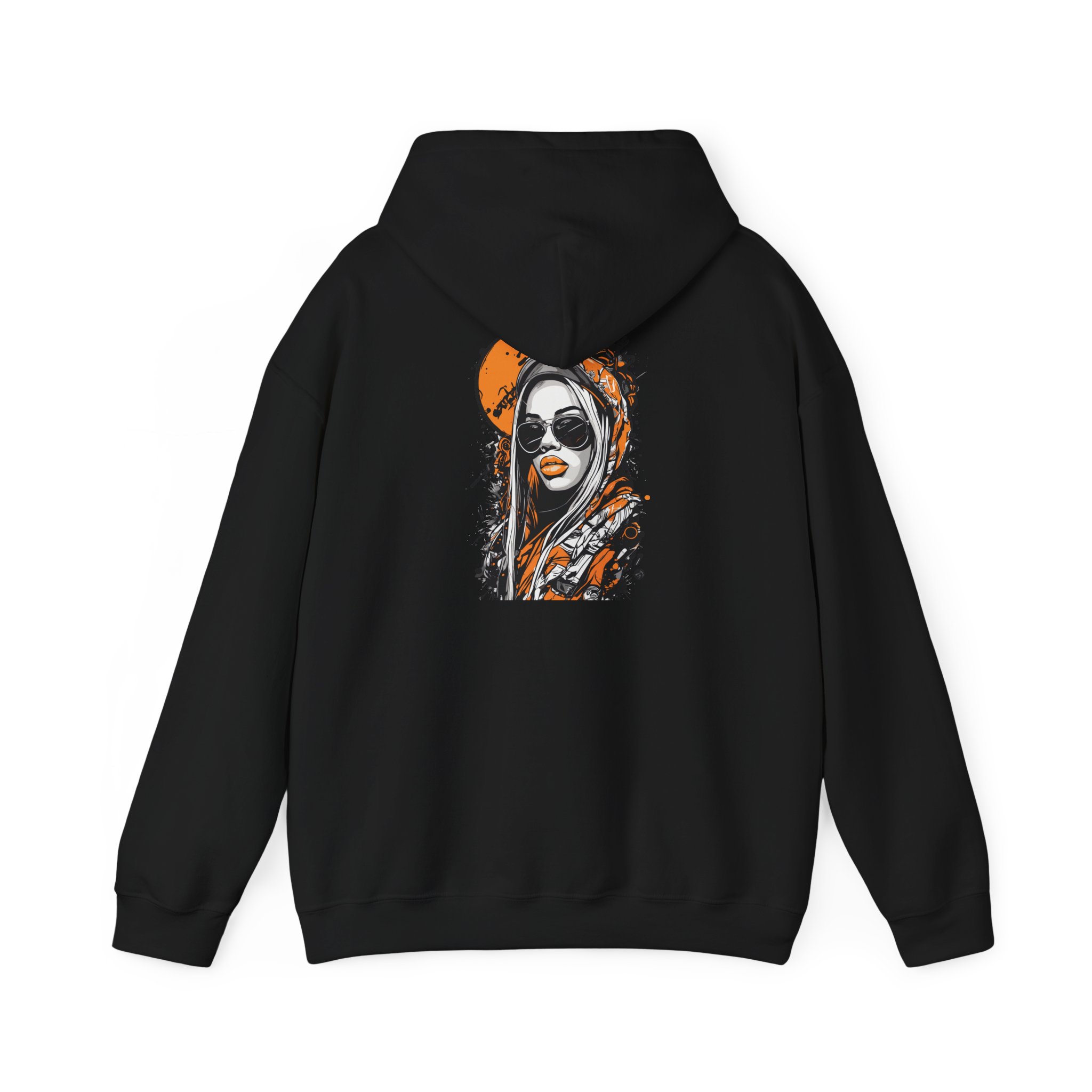 Orange Hood Aviator Graphic Hoodie - Image 3