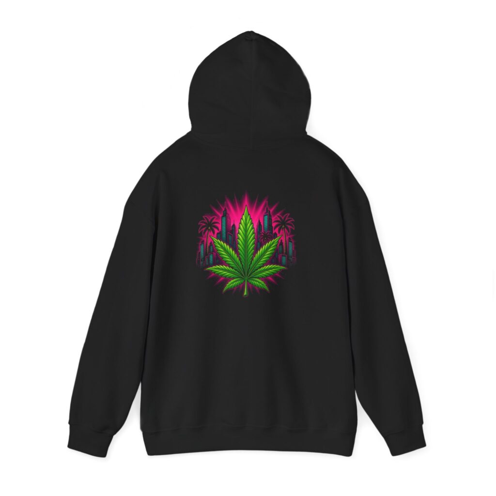 Neon City Leaf Graphic Hoodie